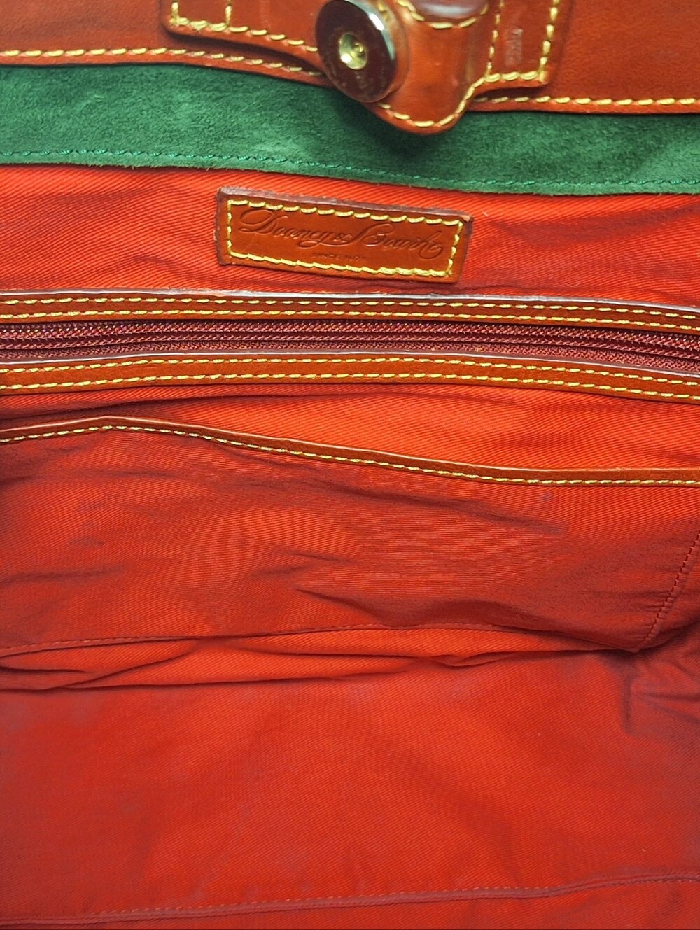 Dooney and Bourke Florentine Leather Pocket Shopper, RED, GUC - Picture 13 of 16